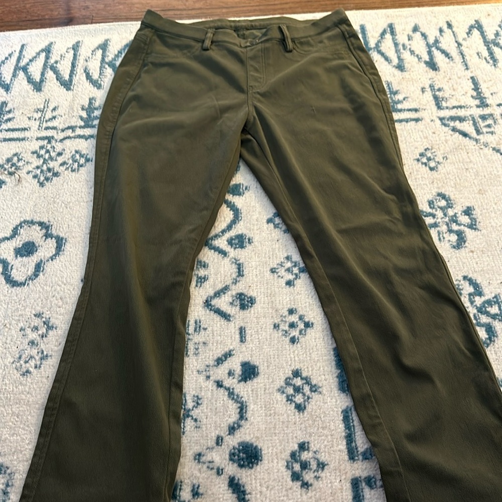 Green cotton jeggings